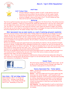 March / April 2016 Newsletter