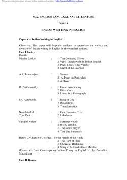 Indian Writing in English - Bharathiar University(Older Version