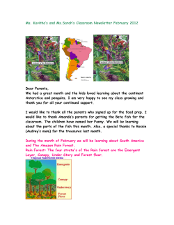 Ms. Kavitha`s and Ms.Sarah`s Classroom Newsletter February 2012