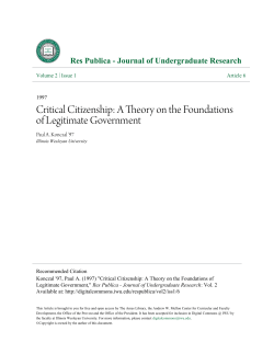 Critical Citizenship: A Theory on the Foundations of Legitimate