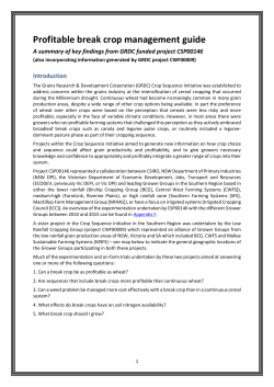 Profitable break crop management guide