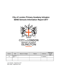 SEND School Information Report - City of London Primary Academy