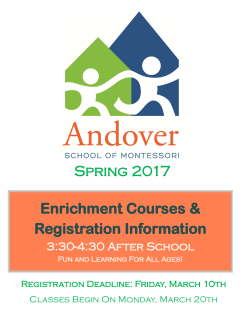 Enrichment Brochure - Andover School of Montessori
