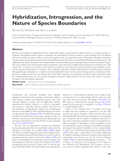 Hybridization, Introgression, and the Nature of Species Boundaries