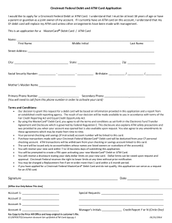 Cincinnati Federal Debit and ATM Card Application Signature