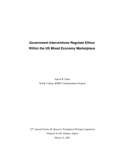 Government Interventions Regulate Ethics Within the US Mixed