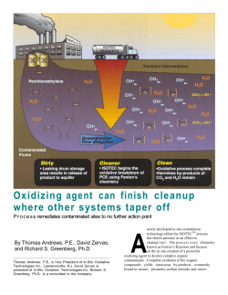 Oxidizing Agent Can Finish Clean-Up Where Other Systems Taper Off