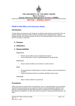 Office and Classroom Safety - UWI Mona