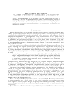 ARGUING FROM REPUGNANCE: TRANSFER OF INTUITION IN