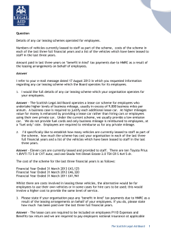 Car leasing scheme and tax payments as a result