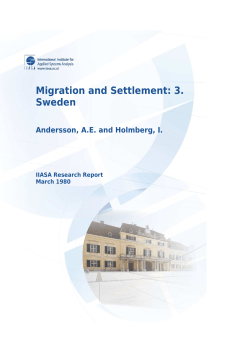Migration and Settlement: 3. Sweden