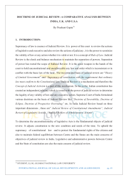 DOCTRINE OF JUDICIAL REVIEW: A COMPARATIVE ANALYSIS