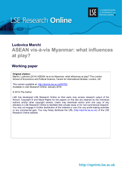 ASEAN vis-&agrave;-vis Myanmar: what influences at play?