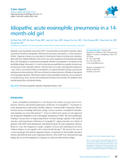 Idiopathic acute eosinophilic pneumonia in a 14- month