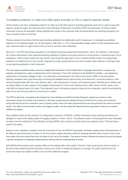 Compelling evidence to make sure 4bn spent annually on TAs is