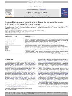 Scapular kinematics and scapulohumeral rhythm during
