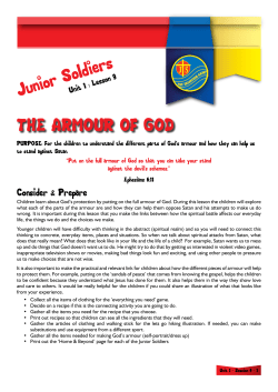 Junior Soldiers THE ARMOUR OF GOD