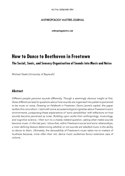 How to Dance to Beethoven in Freetown