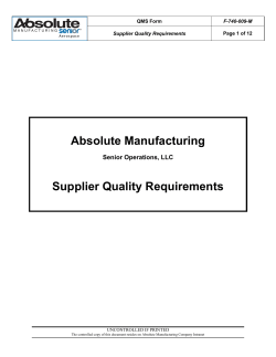 Quality Supplier Requirements (F-740