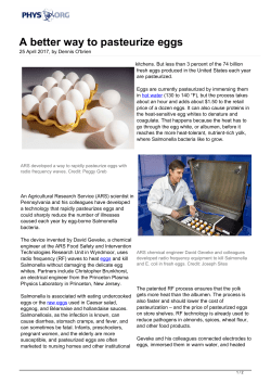 A better way to pasteurize eggs