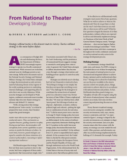 From National to Theater: Developing Strategy