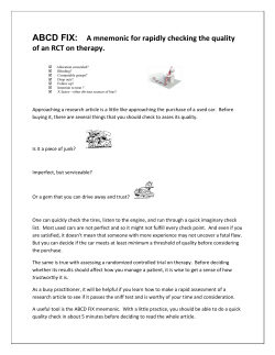 ABCD FIX: A mnemonic for rapidly checking the quality of an RCT