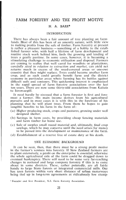 farm forestry and the profit motive
