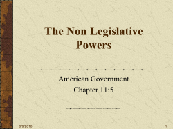 The Non Legislative Powers