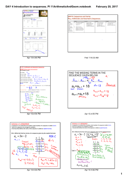 DAY 4 Introduction to sequences. PI 11ArithmeticAndGeom.notebook
