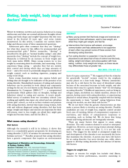 Dieting, body weight, body image and self