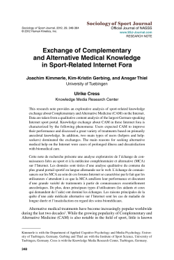 Exchange of Complementary and Alternative Medical Knowledge in