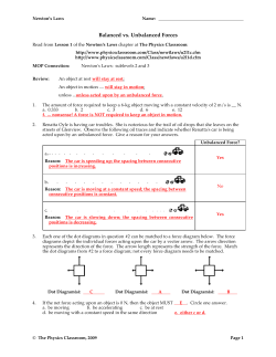 Balanced vs. Unbalanced Forces