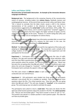 Loftus and Palmer (1974)