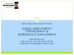 New Employee Orientation - EEO and Workplace