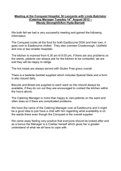 Meeting at the Conquest Hospital, St Leonards with Linda Batchelor