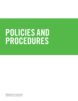 POLICIES AND PROCEDURES