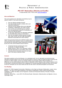 PO4011: GOVERNMENT AND POLITICS OF IRELAND