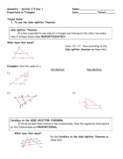Geometry &ndash; Section 7.5 Day 1 Name