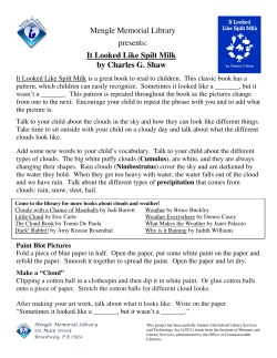 Mengle Memorial Library presents: It Looked Like Spilt Milk by