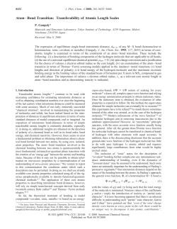 Atom&minus;Bond Transition: Transferability of Atomic Length Scales