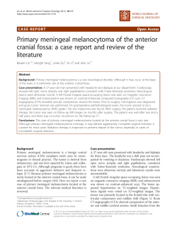 Primary meningeal melanocytoma of the anterior cranial fossa: a