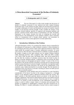 A Meta-theoretical Assessment of the Decline of Scholastic Economics