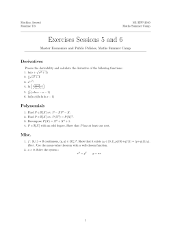 Exercises Sessions 5 and 6