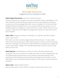 Ramaz Upper School Library Suggested Summer