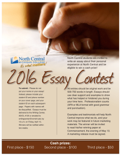 First place - $150 Cash prizes: Second place - $100 Third place