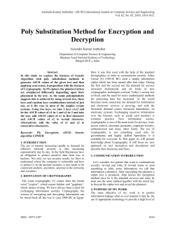Poly Substitution Method for Encryption and Decryption