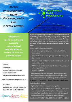 PROVEN DATA MIGRATIONS FROM SSP`S PURE, SIRIUS AND