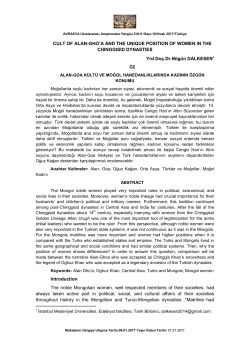 CULT OF ALAN-GHO`A AND THE UNIQUE POSITION OF WOMEN