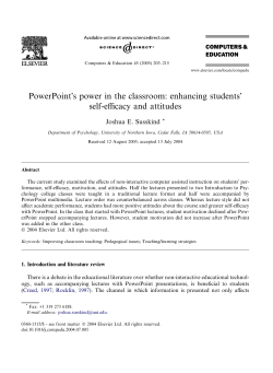 PowerPoint`s power in the classroom: enhancing students` self