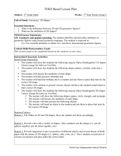 TEKS Based Lesson Plan